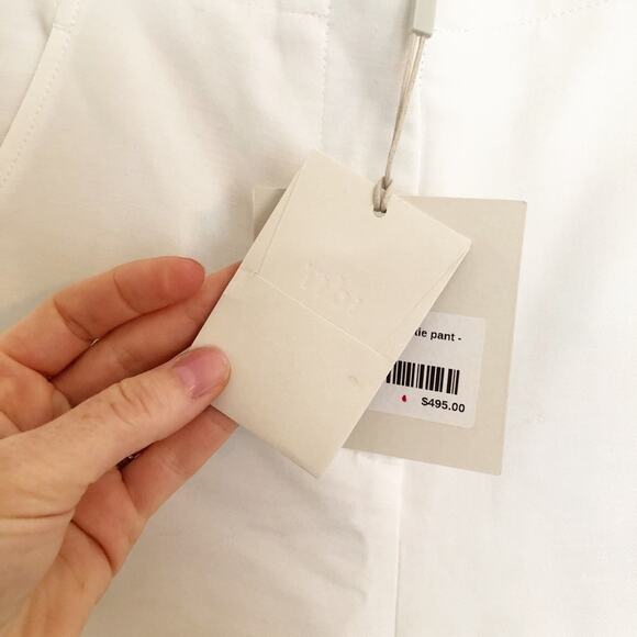 NWT Tibi Demi Crop Pants in White with Tie Waist - Picture 9 of 9